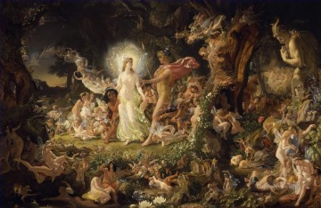 100 の偉大な芸術 Painting - サー・ジョセフ・ノエル・ペイトン オベロンとティタニアの口論